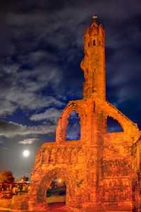 St Andrews Priory at night